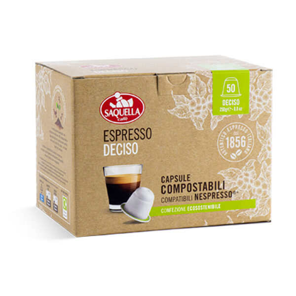 Capsule Compostabili Gusto Deciso Compatibili Nespresso® - 1 scatola da 50 capsule